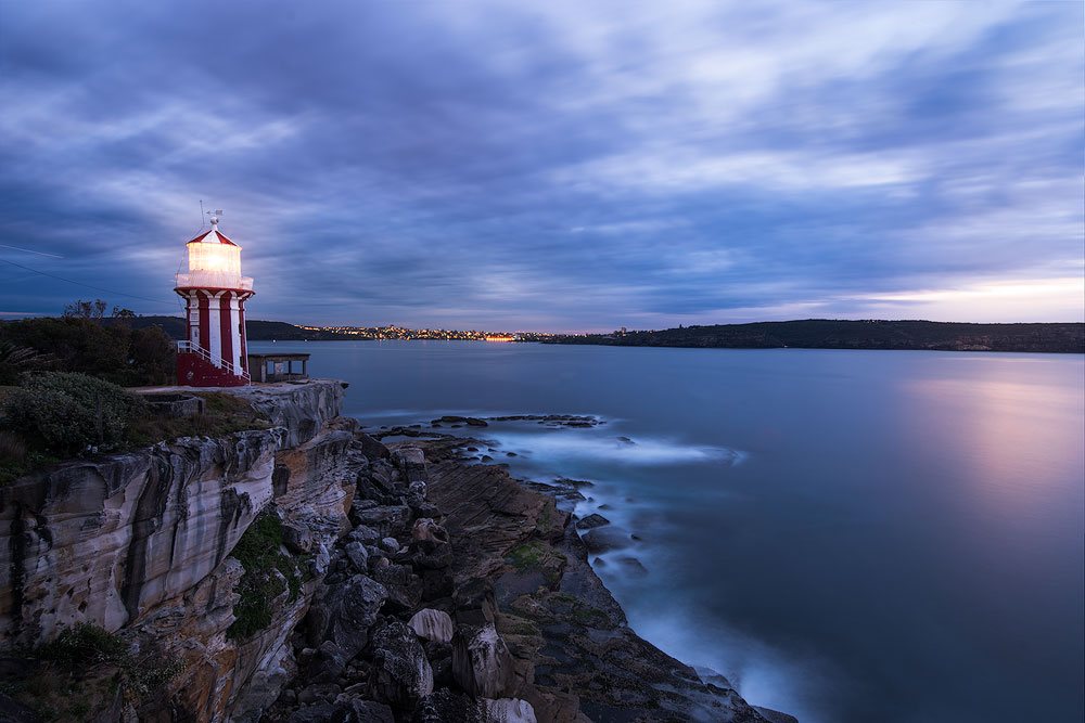 lighthouse long exposure sunrise