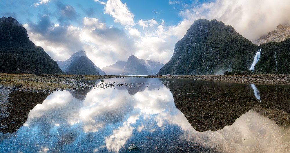 mountains with reflections