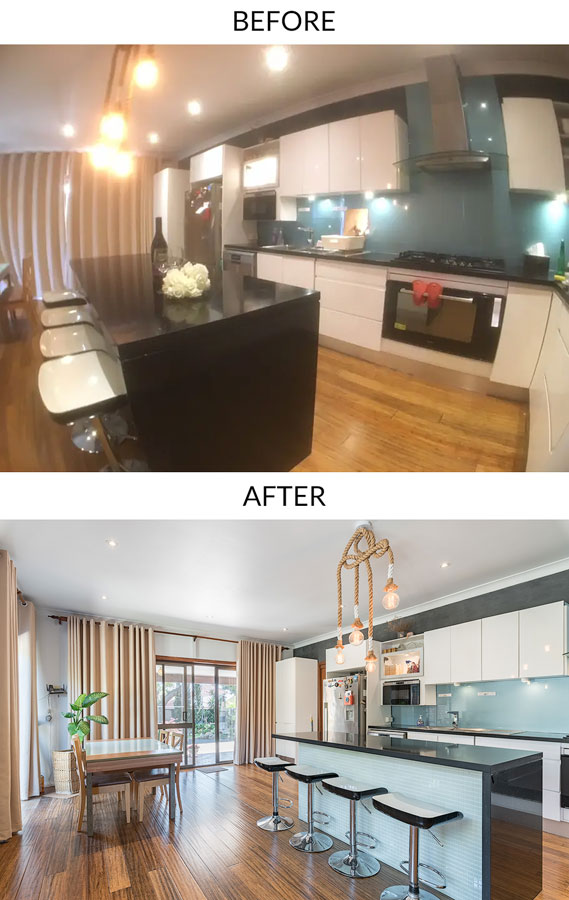 before after real estate photo