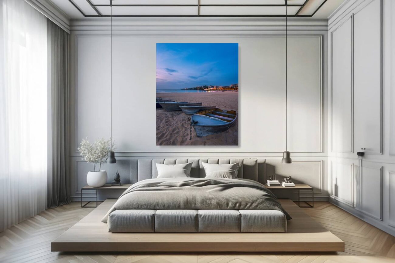 Dawn at Coogee Beach with a soft pastel sky, capturing the marina's serenity for peaceful decor.